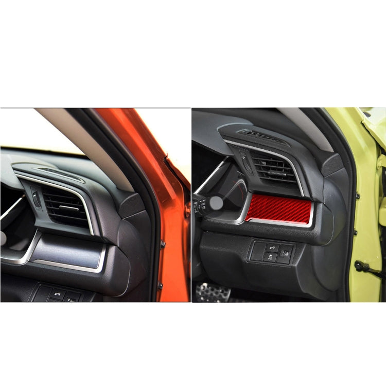 Car Carbon Fiber Central Control Left Decorative Sticker for Honda Tenth Generation Civic 2016-2019, Right Drive (Red) - In Car by buy2fix | Online Shopping UK | buy2fix