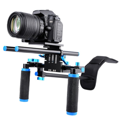 YELANGU YLG0102A-A01 Dual Handle Shoulder Mount Support Kit DSLR Rig(Black) - Camera Accessories by YELANGU | Online Shopping UK | buy2fix