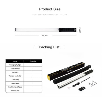 LUXCeO Q508S Dual Color Temperature 1000LM Photo LED Stick Video Light Handheld LED Fill Light Flash Lighting Lamp (Black) - Camera Accessories by LUXCeO | Online Shopping UK | buy2fix