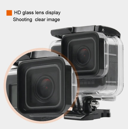 45m Waterproof Housing Protective Case + Touch Screen Back Cover for GoPro NEW HERO /HERO6 /5, with Buckle Basic Mount & Screw & (Purple, Red, Pink) Filters, No Need to Remove Lens (Transparent) - DJI & GoPro Accessories by buy2fix | Online Shopping UK | buy2fix