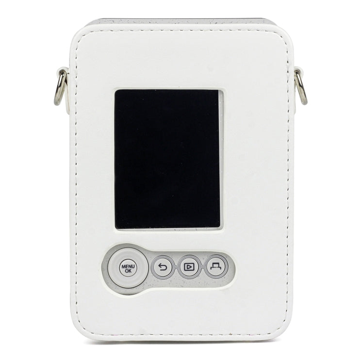 Full Body Camera Retro PU Leather Case Bag with Strap for FUJIFILM instax mini Liplay (White) - Camera Accessories by buy2fix | Online Shopping UK | buy2fix