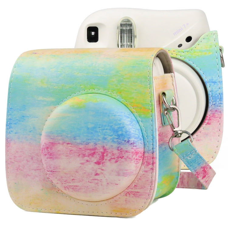 Oil Paint Full Body PU Leather Case Camera  Bag with Strap for FUJIFILM instax mini 7+ - Camera Accessories by buy2fix | Online Shopping UK | buy2fix
