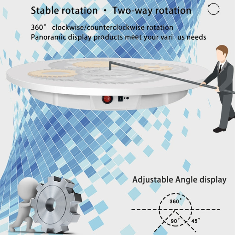 60cm Electric Rotating Display Stand Props Turntable, Load: 100kg, Plug-in Power, EU Plug(White) - Camera Accessories by buy2fix | Online Shopping UK | buy2fix