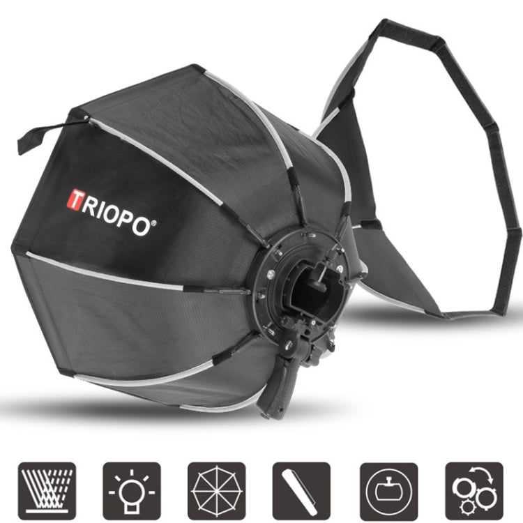 TRIOPO KS2-65 65cm Fast Loading Speedlite Flash Octagon Parabolic Softbox Diffuser (Black) -  by TRIOPO | Online Shopping UK | buy2fix