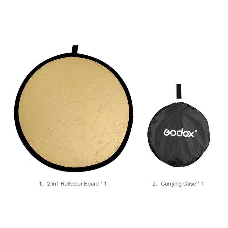 Godox FT01 60cm Round 2 in 1 Gold / Silver Folding Reflector Board - Camera Accessories by Godox | Online Shopping UK | buy2fix