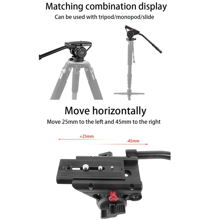 BEXIN VH-105 360 Degree Panorama Heavy Duty Tripod Action Fluid Drag Head (Black) - Tripod Heads by BEXIN | Online Shopping UK | buy2fix