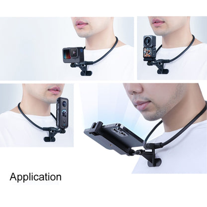 Hands Free Lazy Wearable Neck Phone Camera Holder with Phone Clamp, Extended Version(Black) - DJI & GoPro Accessories by buy2fix | Online Shopping UK | buy2fix