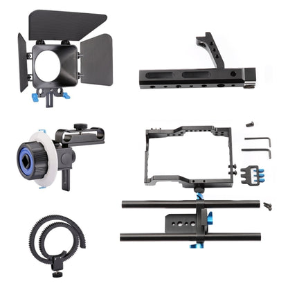 YELANGU YLG1105A Handle Video Camera Cage Stabilizer Kit with Matte Box & Follow Focus for Panasonic Lumix DMC-GH4 & G7 / Sony A7 & A7S & A7R & A7RII & A7SII - Camera Accessories by YELANGU | Online Shopping UK | buy2fix