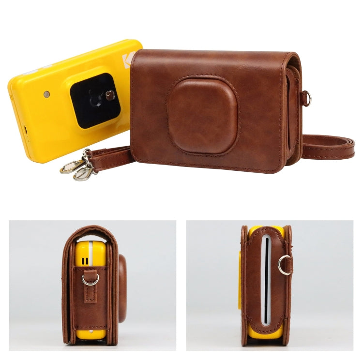 For Kodak Mini Shot2 C210 instax Full Body Camera PU Leather Case Bag with Strap(Brown) - Camera Accessories by buy2fix | Online Shopping UK | buy2fix