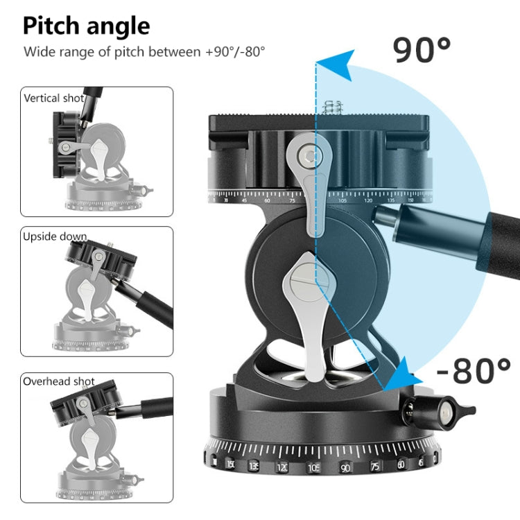 BEXIN DT-02S/S 2D 360 Degree Panorama Heavy Duty Tripod Action Fluid Drag Head with Quick Release Plate - Camera Accessories by BEXIN | Online Shopping UK | buy2fix