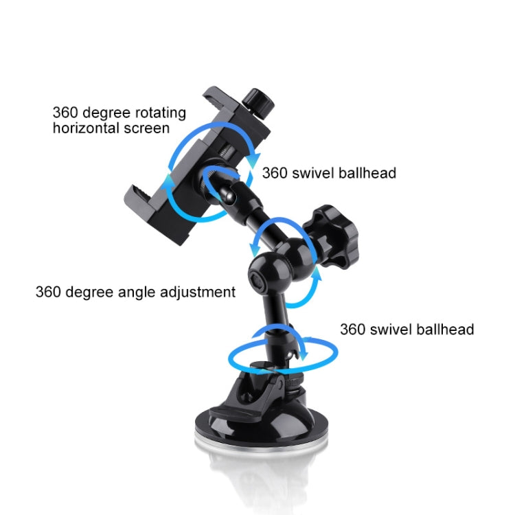 27cm Single Suction Cup Articulating Friction Magic Arm Phone Clamp Mount (Black) - DJI & GoPro Accessories by buy2fix | Online Shopping UK | buy2fix