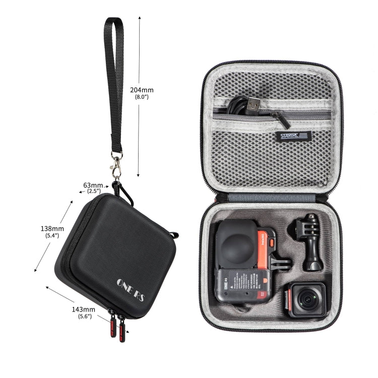 For Insta360 ONE RS STARTRC Camera PU Carry Case(Black) - DJI & GoPro Accessories by buy2fix | Online Shopping UK | buy2fix