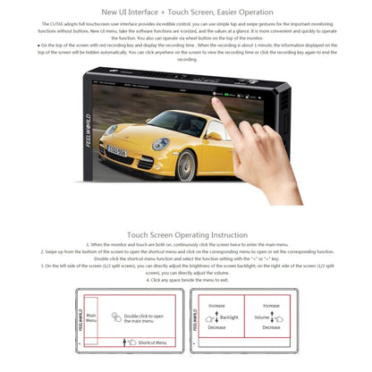 FEELWORLD CUT6S 6-inch Touch Screen Monitor Recorder FHD IPS 4K HDMI 3G-SDI Camera Field Monitor (Black) - On-camera Monitors by FEELWORLD | Online Shopping UK | buy2fix