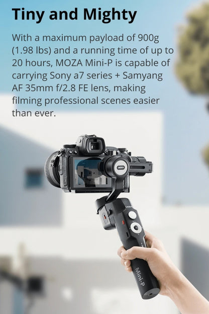 MOZA Mini-P 3 Axis Handheld Gimbal Stabilizer for Action Camera and Smart Phone(Black) - Camera Accessories by MOZA | Online Shopping UK | buy2fix