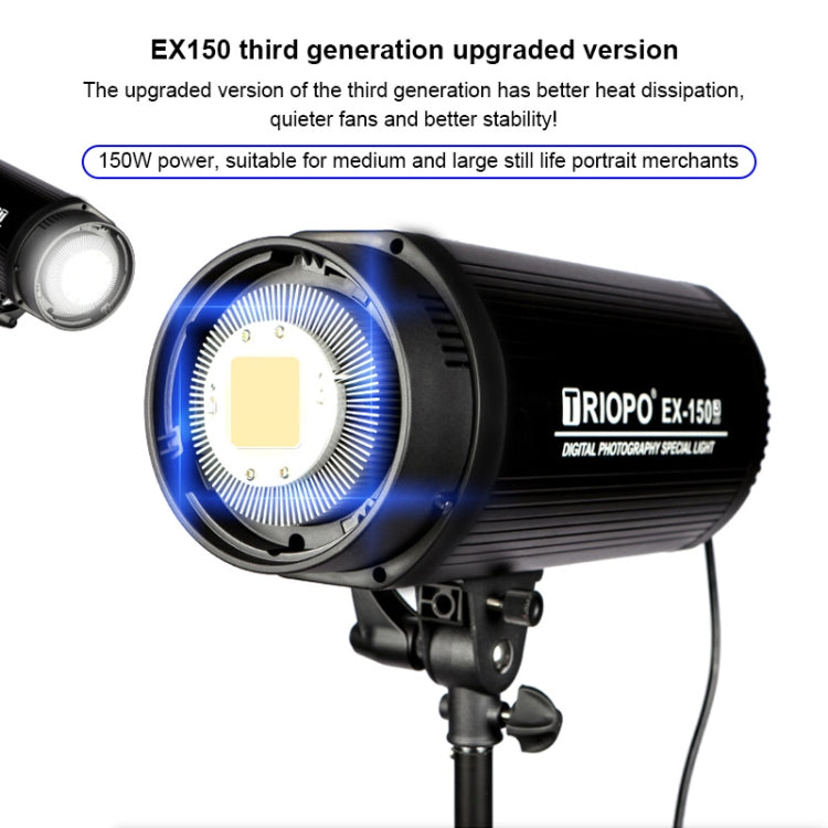 TRIOPO EX-150W Studio Flash Built-in Dissipate Heat System with EX-150III LED Single Light - Shoe Mount Flashes by TRIOPO | Online Shopping UK | buy2fix