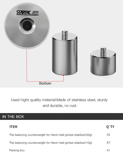 STARTRC Adjustment Balancing Weight Anti-Shake 50g Counterweight for DJI OM4 / OSMO Mobile 3 Gimbal Stabilizer - DJI & GoPro Accessories by STARTRC | Online Shopping UK | buy2fix