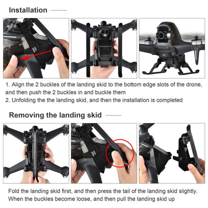 STARTRC 1109399  Folding Heightened Quick Release Landing Gear Holder for DJI FPV(Black) - DJI & GoPro Accessories by STARTRC | Online Shopping UK | buy2fix