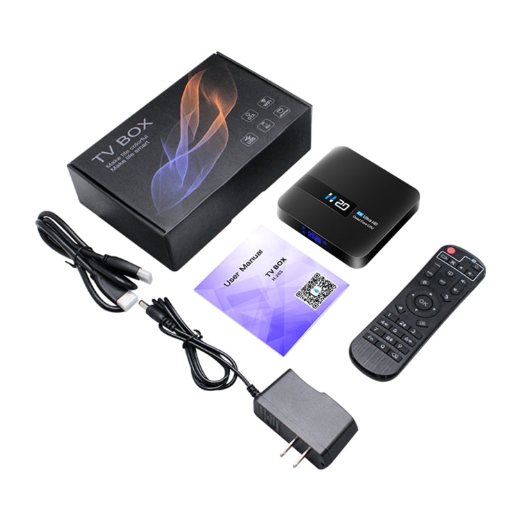 H20 4K Smart TV BOX Android 10.0 Media Player with Remote Control, Quad Core RK3228A, RAM: 1GB, ROM: 8GB, 2.4GHz WiFi, US Plug - Consumer Electronics by buy2fix | Online Shopping UK | buy2fix