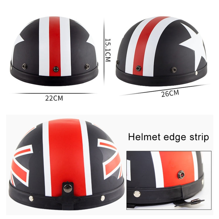 Soman Electromobile Motorcycle Half Face Helmet Retro Harley Helmet with Goggles(Matte Black UK Flag) -  by SOMAN | Online Shopping UK | buy2fix