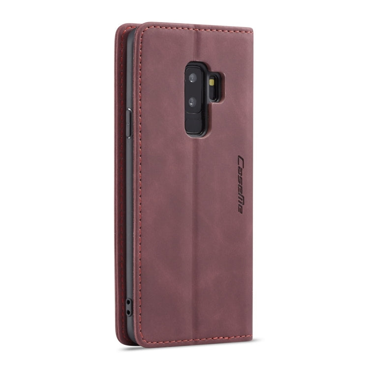 CaseMe-013 Multifunctional Retro Frosted Horizontal Flip Leather Case with Card Slot & Holder & Wallet for Galaxy S9 Plus(Wine Red) - Galaxy Phone Cases by CaseMe | Online Shopping UK | buy2fix