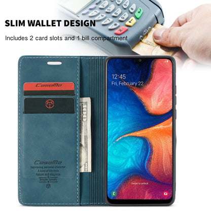 CaseMe-013 Multi-functional Retro Frosted Horizontal Flip Leather Case with Card Slot & Holder & Wallet For Galaxy A20e(Blue) - Galaxy Phone Cases by CaseMe | Online Shopping UK | buy2fix