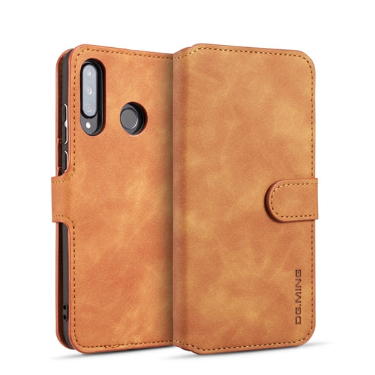 DG.MING Retro Oil Side Horizontal Flip Case with Holder & Card Slots & Wallet for Huawei P30 Lite(Brown) - Huawei Cases by DG.MING | Online Shopping UK | buy2fix