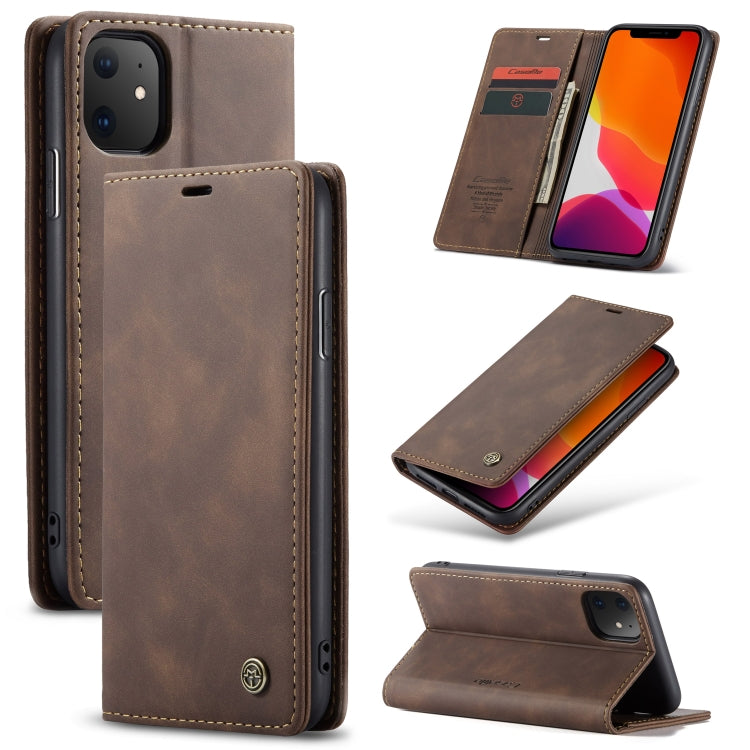 CaseMe-013 Multifunctional Horizontal Flip Leather Case with Card Slot & Holder & Wallet for iPhone 11(coffee) - iPhone 11 Cases by CaseMe | Online Shopping UK | buy2fix