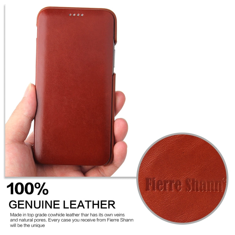 For iPhone 11 Fierre Shann Business Magnetic Horizontal Flip Genuine Leather Case (Brown) - Apple Accessories by FIERRE SHANN | Online Shopping UK | buy2fix