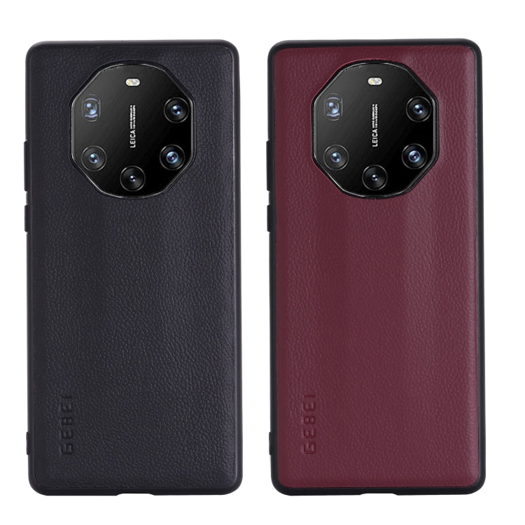For Huawei Mate 40 RS GEBEI Full-coverage Shockproof Leather Protective Case(Wine Red) - Huawei Cases by GEBEI | Online Shopping UK | buy2fix