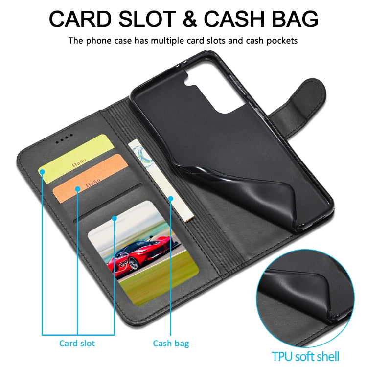 For Samsung Galaxy S21 5G LC.IMEEKE Calf Texture Horizontal Flip Leather Case with Holder & Card Slots & Wallet(Black) - Galaxy S21 5G Cases by LC.IMEEKE | Online Shopping UK | buy2fix