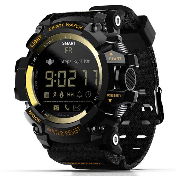 Lokmat MK16 LCD Screen 50m Waterproof Smart Watch, Support Information Reminder / Remote Camera / Walking Motion Monitor(Gold) - Smart Wear by Lokmat | Online Shopping UK | buy2fix
