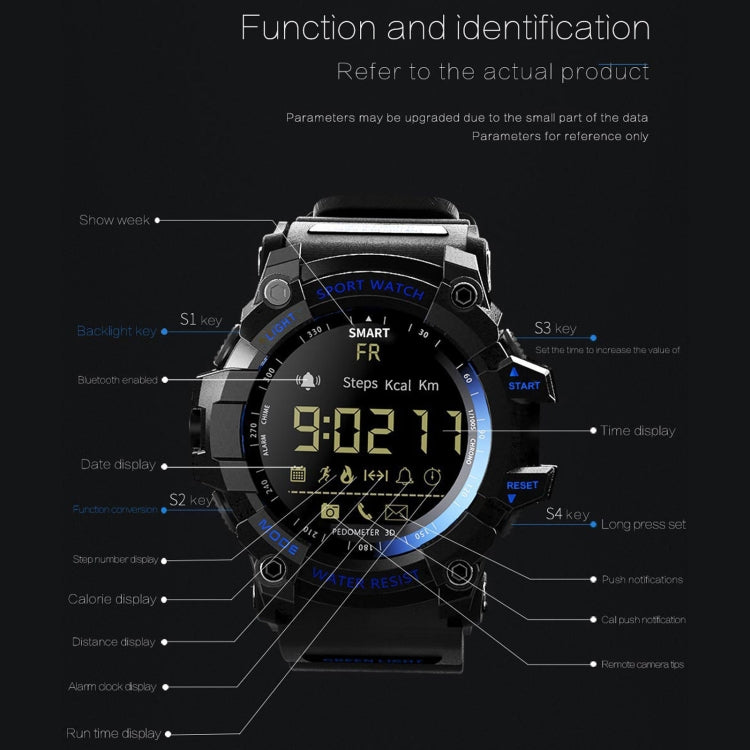 Lokmat MK16 LCD Screen 50m Waterproof Smart Watch, Support Information Reminder / Remote Camera / Walking Motion Monitor(Gold) - Smart Wear by Lokmat | Online Shopping UK | buy2fix