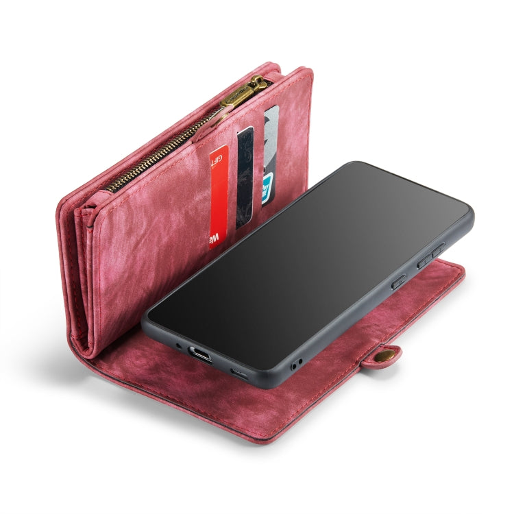 For Samsung Galaxy S21 Ultra 5G CaseMe Detachable Multifunctional Horizontal Flip Leather Case, with Card Slot & Holder & Zipper Wallet & Photo Frame(Red) - Galaxy S21 Ultra 5G Cases by CaseMe | Online Shopping UK | buy2fix