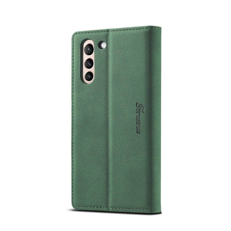 For Samsung Galaxy S21 5G Forwenw F1 Series Matte Strong Magnetism Horizontal Flip Leather Case with Holder & Card Slots & Wallet & Photo Frame(Green) - Galaxy S21 5G Cases by Forwenw | Online Shopping UK | buy2fix