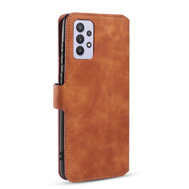 For samsung Galaxy A32 5G DG.MING Retro Oil Side Horizontal Flip Leather Case with Holder & Card Slots & Wallet(Brown) - Galaxy Phone Cases by DG.MING | Online Shopping UK | buy2fix