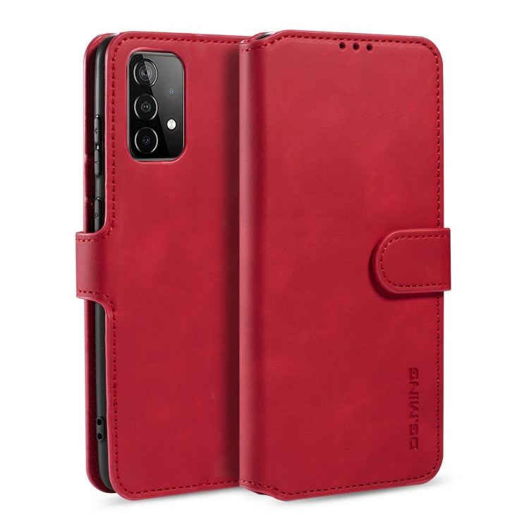 For samsung Galaxy A52 5G / 4G DG.MING Retro Oil Side Horizontal Flip Leather Case with Holder & Card Slots & Wallet(Red) - Galaxy Phone Cases by DG.MING | Online Shopping UK | buy2fix