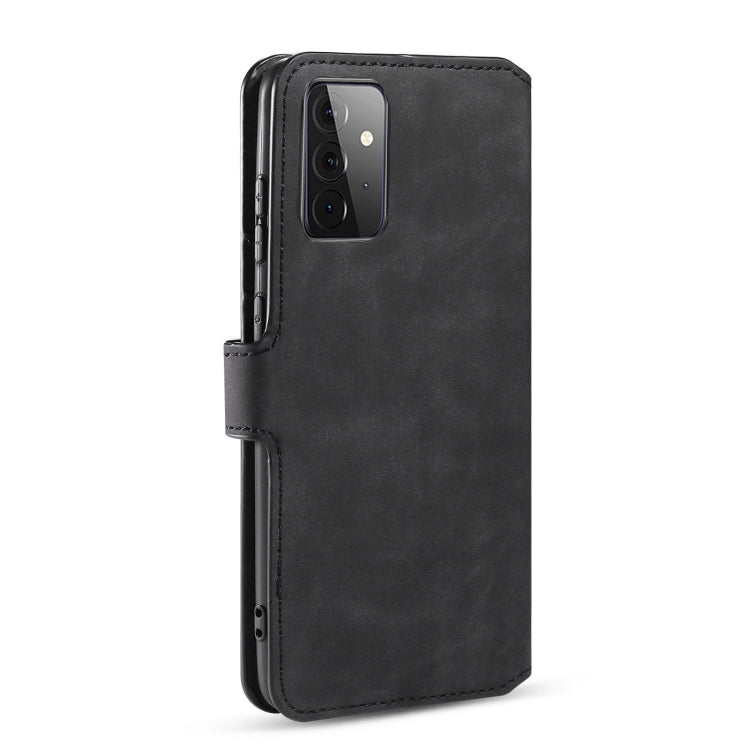 For samsung Galaxy A72 5G / 4G DG.MING Retro Oil Side Horizontal Flip Leather Case with Holder & Card Slots & Wallet(Black) - Galaxy Phone Cases by DG.MING | Online Shopping UK | buy2fix