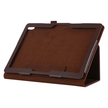 For Lenovo Smart Tab M10 / P10 10.1 inch Litchi Texture Solid Color Horizontal Flip Leather Case with Holder & Pen Slot(Brown) - Mobile Accessories by buy2fix | Online Shopping UK | buy2fix