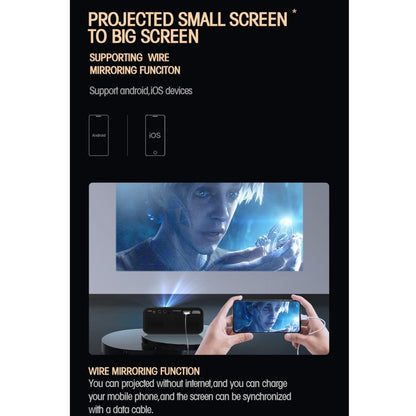 T500 1920x1080P 80 Lumens Portable Mini Home Theater LED HD Digital Projector Without Remote Control & Adaptor(White) - Consumer Electronics by buy2fix | Online Shopping UK | buy2fix
