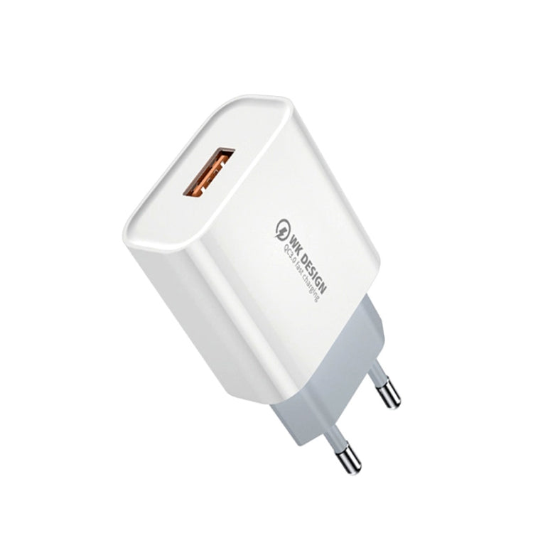 WK WP-U57 Max 18W Maxspeed QC3.0 Fast Charger + USB to 8 Pin Data Cable, Plug Type:EU Plug - Apple Accessories by WK | Online Shopping UK | buy2fix