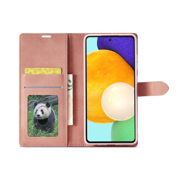 For Samsung Galaxy A52 5G/4G Forwenw F1 Series Matte Strong Magnetism Horizontal Flip Leather Case with Holder & Card Slots & Wallet & Photo Frame(Rose Gold) - Galaxy Phone Cases by Forwenw | Online Shopping UK | buy2fix