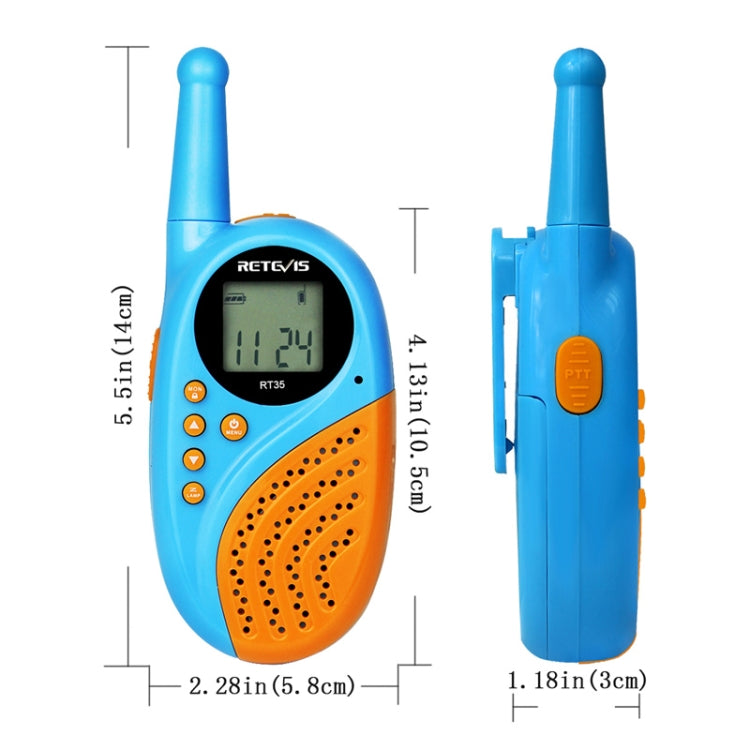 1 Pair RETEVIS RT35 0.5W EU Frequency 446MHz 8CH Handheld Children Walkie Talkie(Blue) - Children by RETEVIS | Online Shopping UK | buy2fix