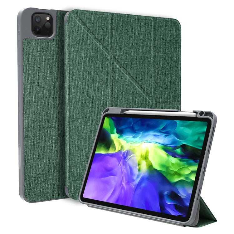 For iPad Pro 11 2022 / 2021 / 2020 MMutural Multi-fold Smart Leather Tablet Case(Dark Green) - iPad Pro 11 (2022/2021) Cases by Mutural | Online Shopping UK | buy2fix