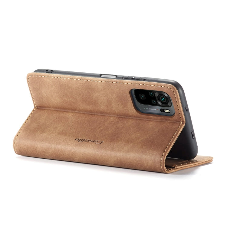 For Xiaomi Redmi Note 10 4G / Note 10s CaseMe 013 Multifunctional Horizontal Flip Leather Case with Holder & Card Slot & Wallet(Brown) - Xiaomi Cases by CaseMe | Online Shopping UK | buy2fix