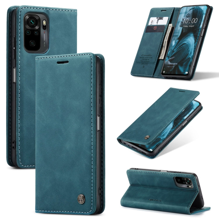 For Xiaomi Redmi Note 10 4G / Note 10s CaseMe 013 Multifunctional Horizontal Flip Leather Case with Holder & Card Slot & Wallet(Blue) - Xiaomi Cases by CaseMe | Online Shopping UK | buy2fix