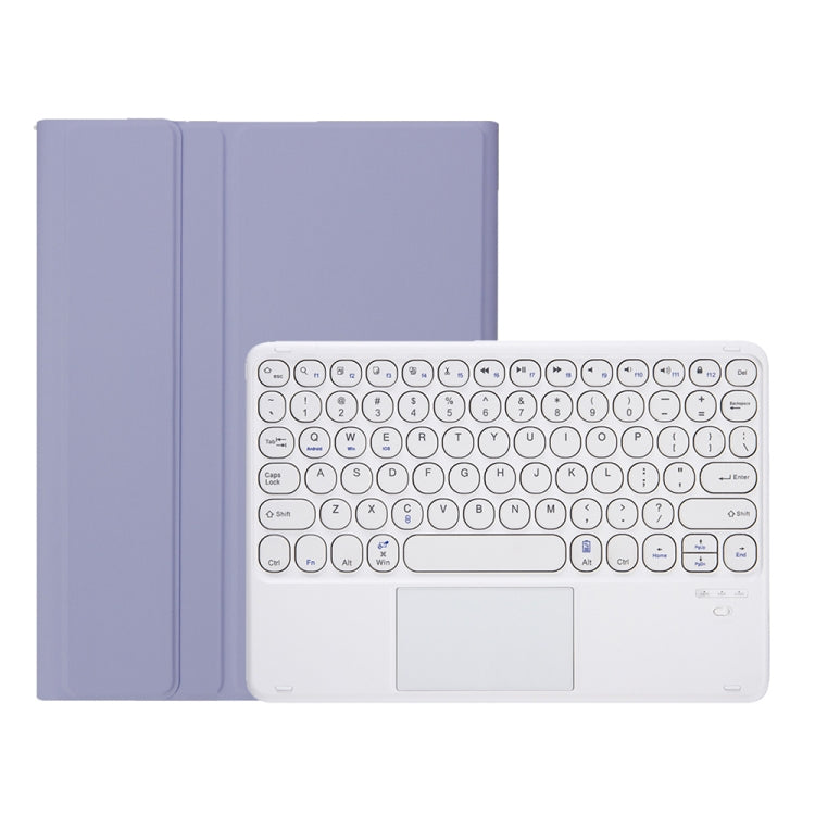 YT098B-A Detachable Candy Color Skin Feel Texture Round Keycap Bluetooth Keyboard Leather Case with Touch Control For  iPad Air 11 2024 / 2025 / Air 4 10.9 2020 / Air 5 10.9 2022 (Purple) - For iPad Air by buy2fix | Online Shopping UK | buy2fix