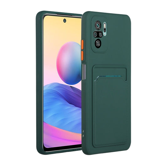 For Xiaomi Redmi Note 10 Pro Card Slot Design Shockproof TPU Protective Case(Dark Green) - Xiaomi Accessories by buy2fix | Online Shopping UK | buy2fix