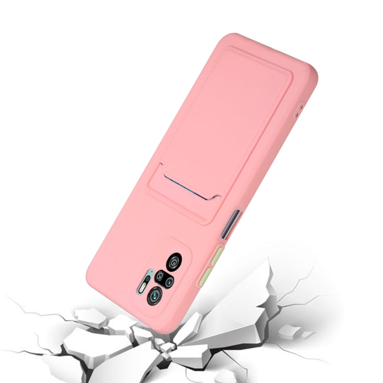 For Xiaomi Redmi Note 10 Pro Card Slot Design Shockproof TPU Protective Case(Pink) - Xiaomi Accessories by buy2fix | Online Shopping UK | buy2fix