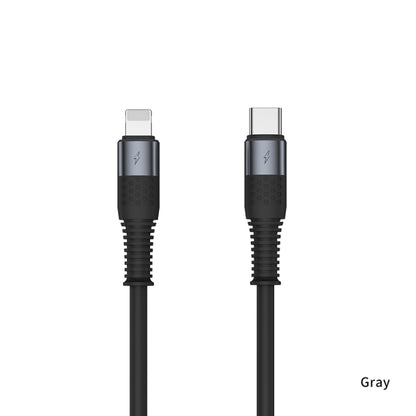 TOTUDESIGN BPD-005 Dyson Series USB-C / Type-C to 8 Pin PD Fast Silicone Data Cable for iPhone, iPad, Length: 1.2m(Gray) - Normal Style Cable by TOTUDESIGN | Online Shopping UK | buy2fix