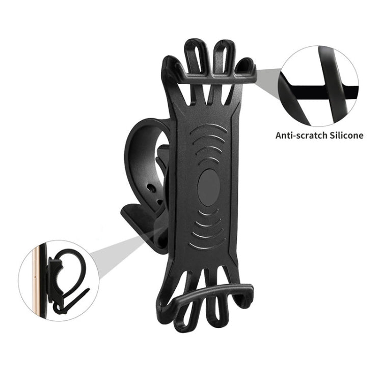 360 Degree Rotation Silica Gel Bicycle Phone Holder for 4-6.8 inch Mobile Phone(Black) - Outdoor & Sports by buy2fix | Online Shopping UK | buy2fix